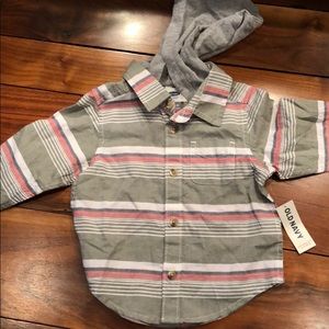 Boys Striped Long Sleeve w/ Hoodie 12-18 months